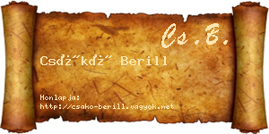 Csákó Berill névjegykártya